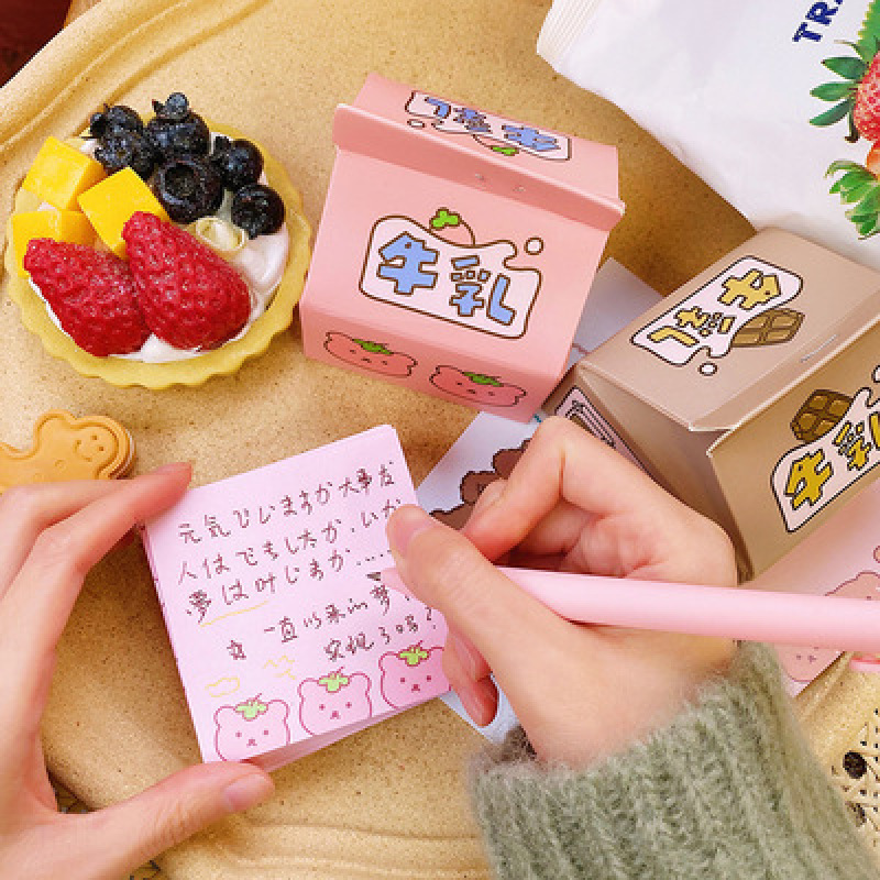 Cute cartoon milk carton sticky paper on Instagram